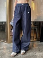 Contrast Waistband Wide-Leg Jeans - 图片 6