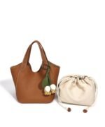 Leather Chic Basket Bag - Image 2