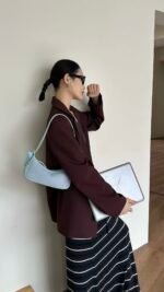 Nodo underarm bag close up top zip detail