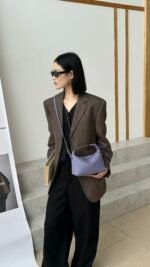 CJJ-6131 Woven Hobo Box Bag - periwinkle blue crossbody