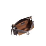 LLBY-3256 Suede Chain Shoulder Bag Tan - size reference with smartphone, 26 x 11 x 17 cm